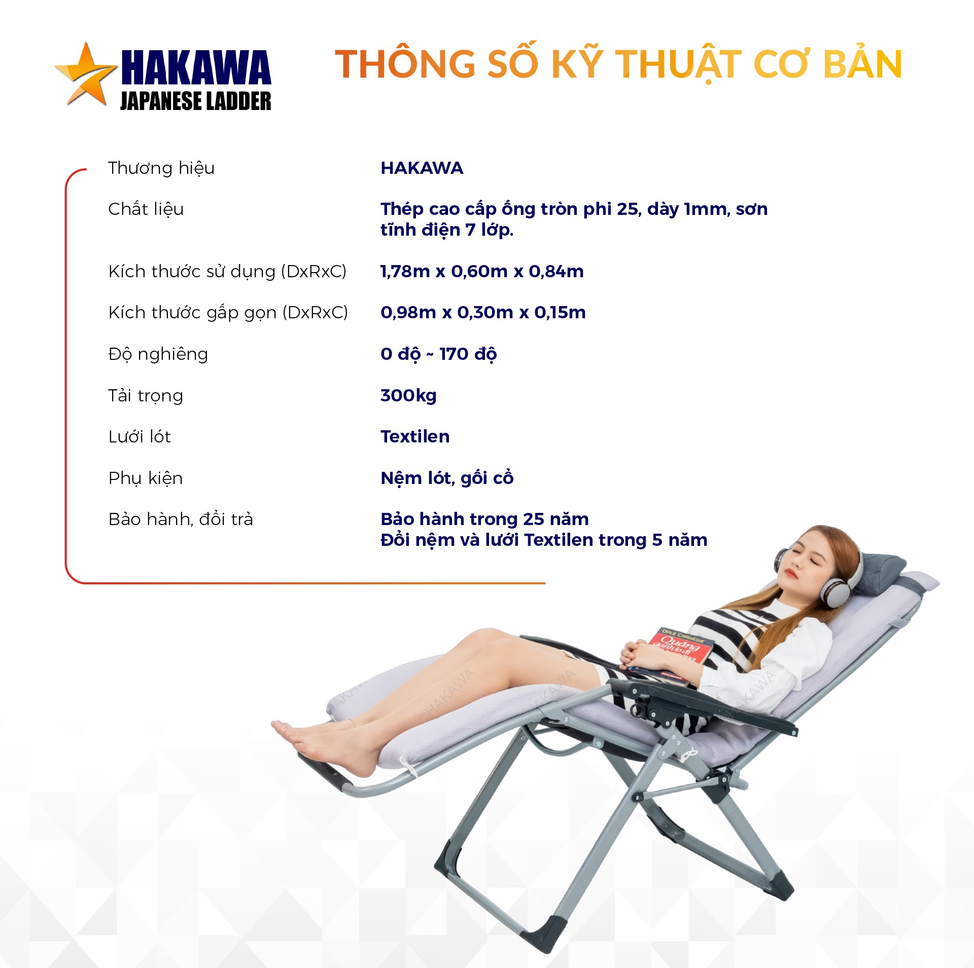 Ghế xếp cao ấp hakawa